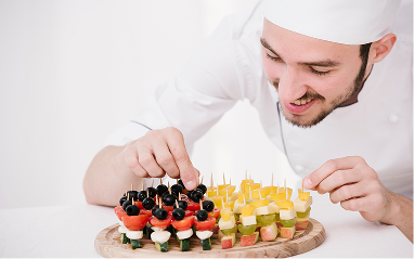 Degustation de plats chez un traiteur a Paris